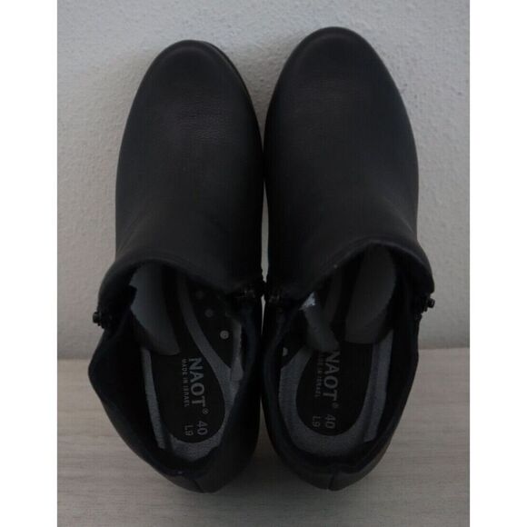 Naot Women's Sz 40 US 9 Water Resistant Black Leather Helm Ankle Booties - Picture 2 of 13